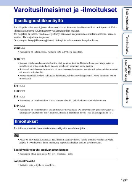 Sony DSC-W390 - DSC-W390 Istruzioni per l'uso Finlandese