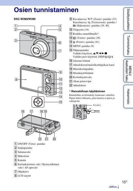 Sony DSC-W390 - DSC-W390 Istruzioni per l'uso Finlandese