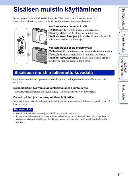Sony DSC-W390 - DSC-W390 Istruzioni per l'uso Finlandese