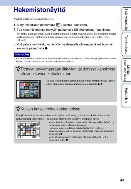 Sony DSC-W390 - DSC-W390 Istruzioni per l'uso Finlandese