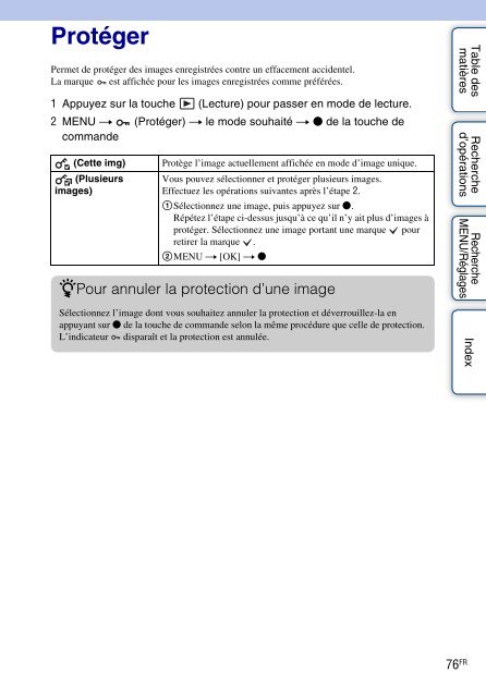 Sony DSC-WX1 - DSC-WX1 Istruzioni per l'uso Francese