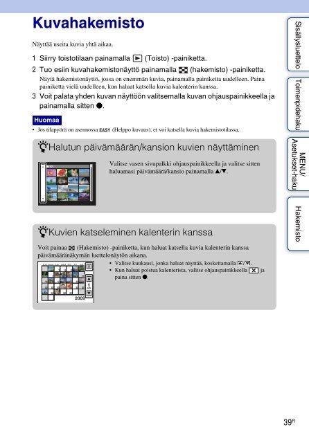 Sony DSC-WX1 - DSC-WX1 Istruzioni per l'uso Finlandese