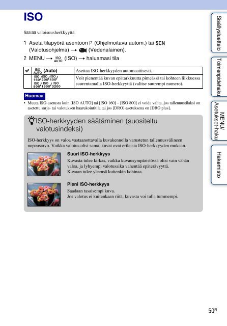 Sony DSC-WX1 - DSC-WX1 Istruzioni per l'uso Finlandese