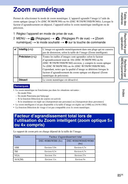 Sony DSC-W350D - DSC-W350D Istruzioni per l'uso Francese