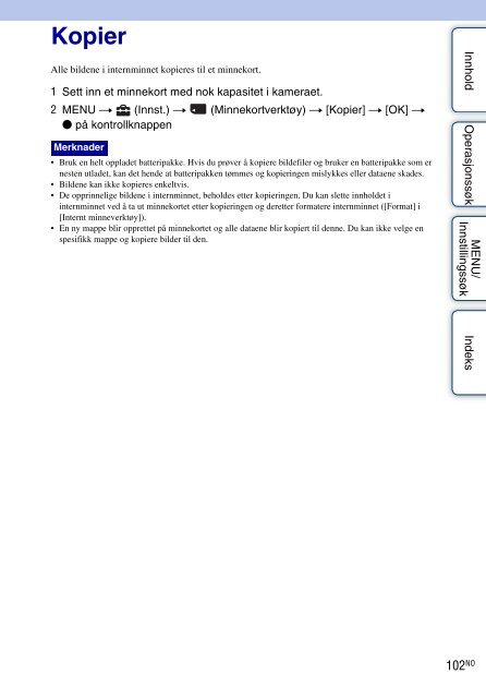 Sony DSC-W350D - DSC-W350D Istruzioni per l'uso Norvegese