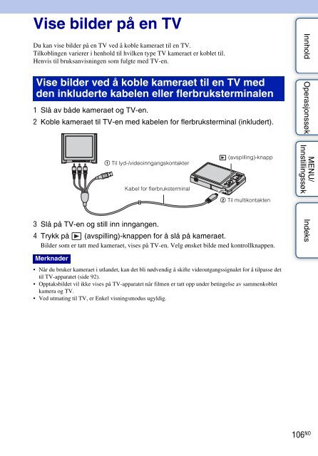 Sony DSC-W350D - DSC-W350D Istruzioni per l'uso Norvegese