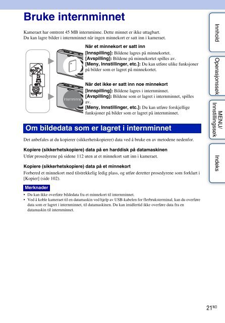 Sony DSC-W350D - DSC-W350D Istruzioni per l'uso Norvegese