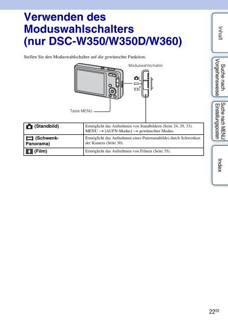 Sony DSC-W350D - DSC-W350D Istruzioni per l'uso Tedesco