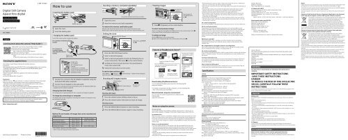 Sony DSC-W810 - DSC-W810 Istruzioni per l'uso Inglese