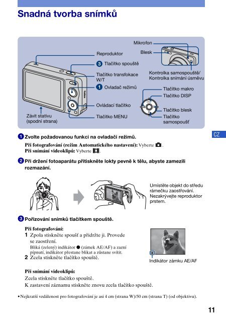 Sony DSC-W210 - DSC-W210 Istruzioni per l'uso Ceco