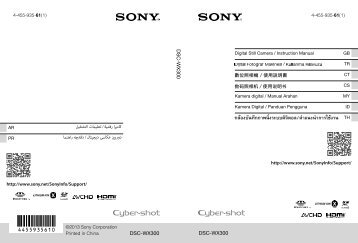 Sony DSC-WX300 - DSC-WX300 Istruzioni per l'uso Inglese