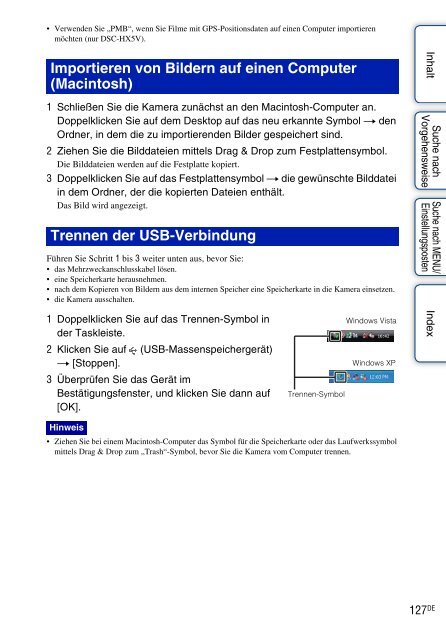 Sony DSC-HX5V - DSC-HX5V Istruzioni per l'uso Tedesco