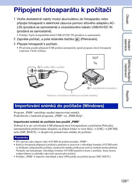 Sony DSC-HX5V - DSC-HX5V Istruzioni per l'uso Ceco