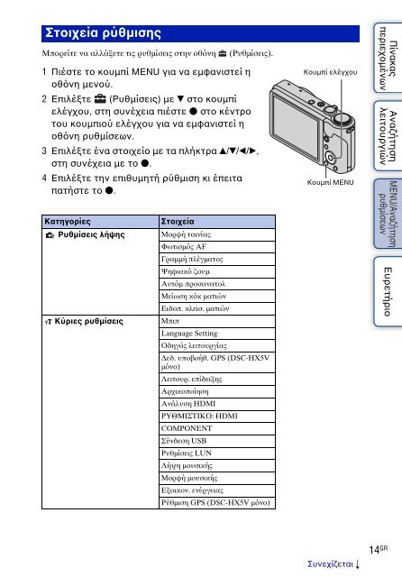 Sony DSC-HX5V - DSC-HX5V Istruzioni per l'uso Greco