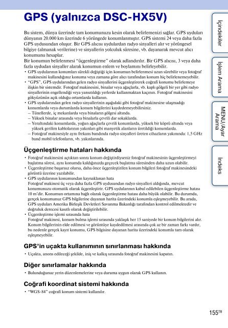 Sony DSC-HX5V - DSC-HX5V Istruzioni per l'uso Turco