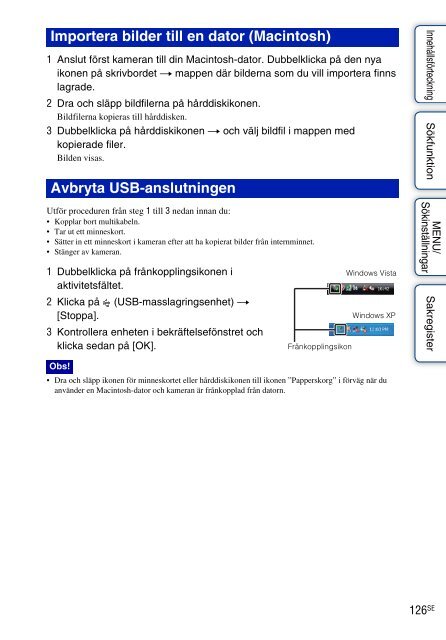 Sony DSC-HX5V - DSC-HX5V Istruzioni per l'uso Svedese