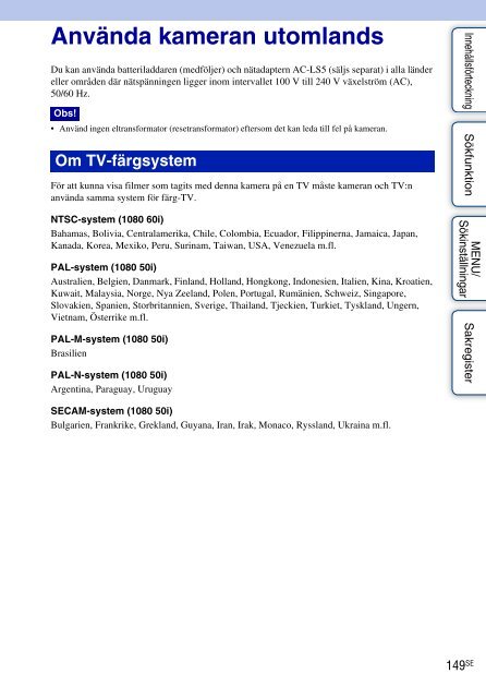 Sony DSC-HX5V - DSC-HX5V Istruzioni per l'uso Svedese