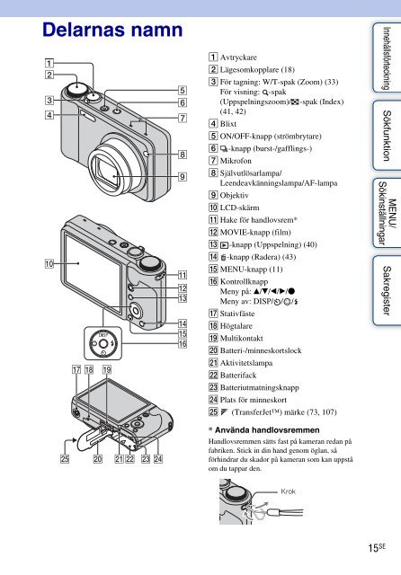 Sony DSC-HX5V - DSC-HX5V Istruzioni per l'uso Svedese