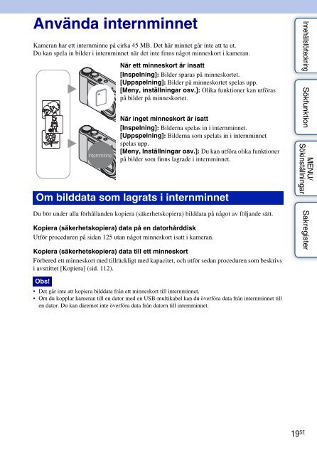 Sony DSC-HX5V - DSC-HX5V Istruzioni per l'uso Svedese