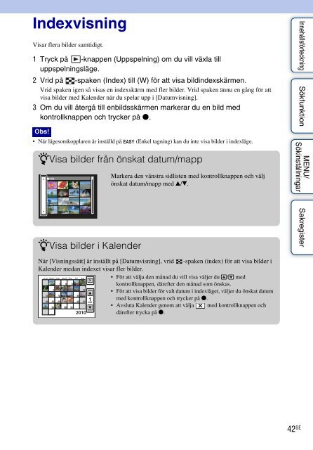 Sony DSC-HX5V - DSC-HX5V Istruzioni per l'uso Svedese