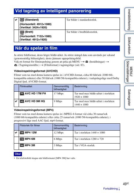 Sony DSC-HX5V - DSC-HX5V Istruzioni per l'uso Svedese