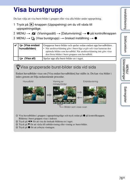 Sony DSC-HX5V - DSC-HX5V Istruzioni per l'uso Svedese