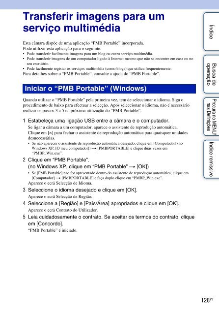 Sony DSC-HX5V - DSC-HX5V Istruzioni per l'uso Portoghese