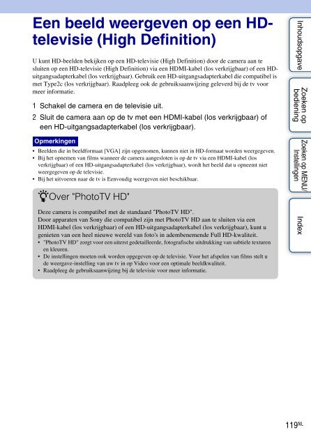 Sony DSC-HX5V - DSC-HX5V Istruzioni per l'uso Olandese