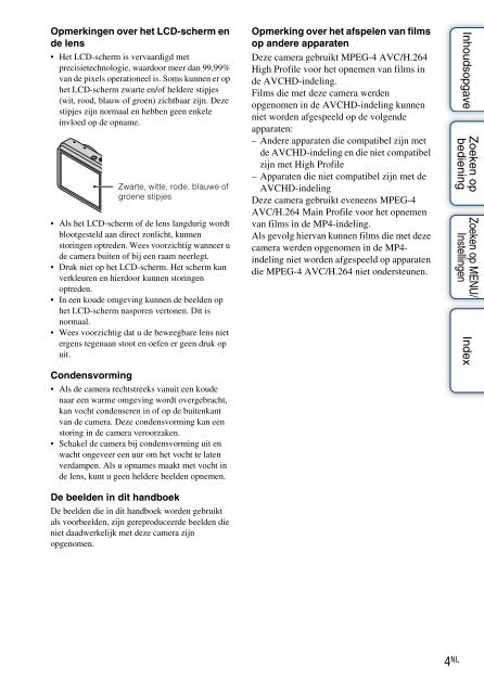 Sony DSC-HX5V - DSC-HX5V Istruzioni per l'uso Olandese