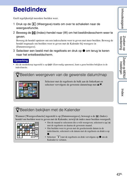 Sony DSC-HX5V - DSC-HX5V Istruzioni per l'uso Olandese