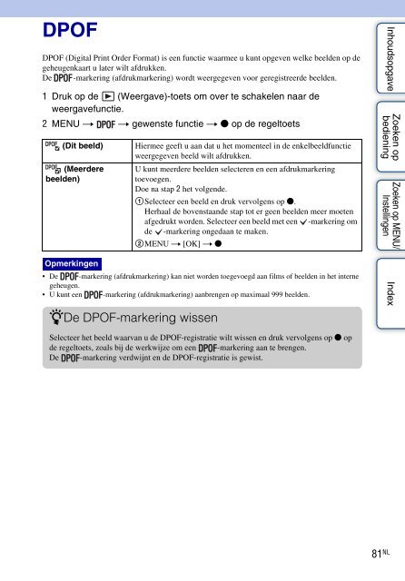 Sony DSC-HX5V - DSC-HX5V Istruzioni per l'uso Olandese