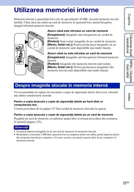 Sony DSC-TX7 - DSC-TX7 Istruzioni per l'uso Rumeno