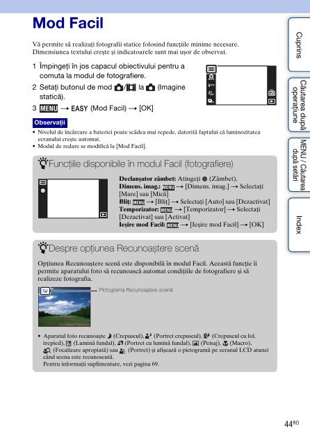 Sony DSC-TX7 - DSC-TX7 Istruzioni per l'uso Rumeno