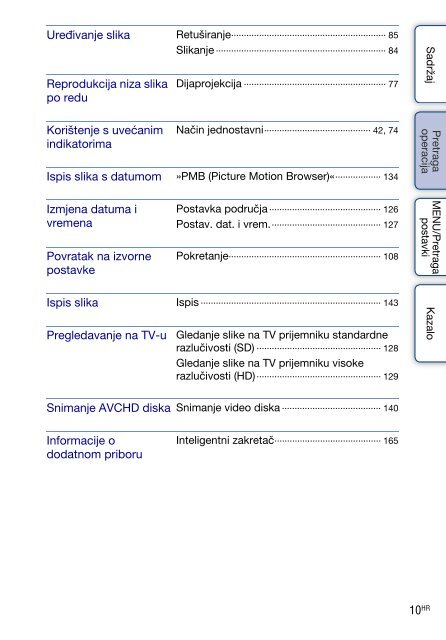 Sony DSC-TX7 - DSC-TX7 Istruzioni per l'uso Croato