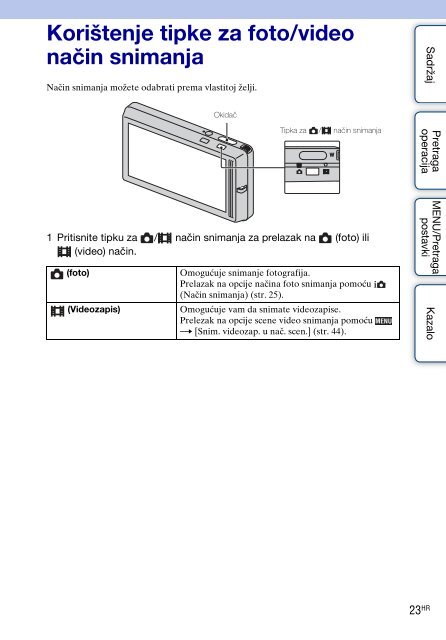 Sony DSC-TX7 - DSC-TX7 Istruzioni per l'uso Croato