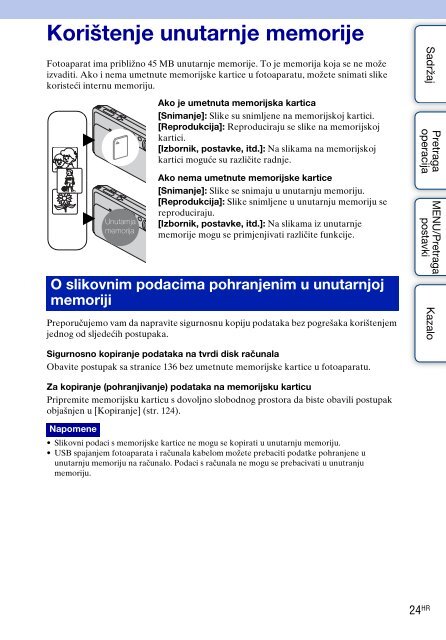 Sony DSC-TX7 - DSC-TX7 Istruzioni per l'uso Croato