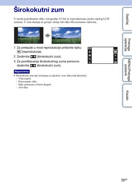 Sony DSC-TX7 - DSC-TX7 Istruzioni per l'uso Croato