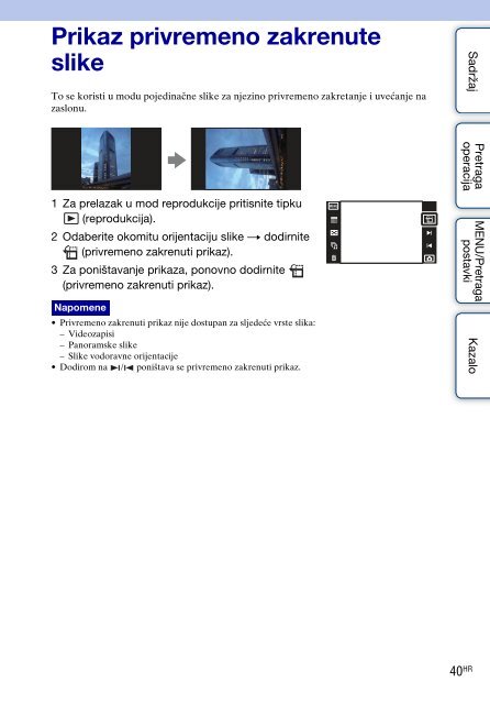 Sony DSC-TX7 - DSC-TX7 Istruzioni per l'uso Croato