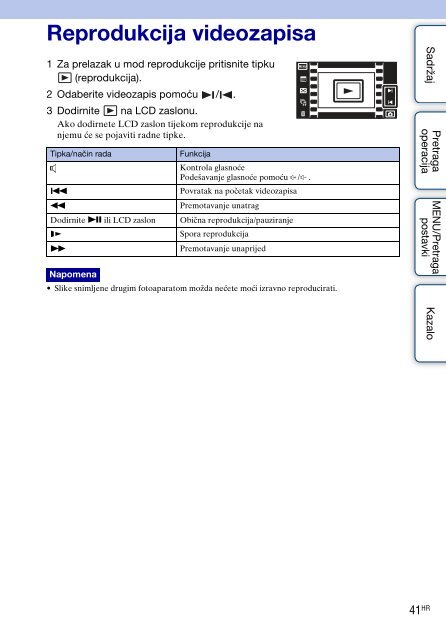 Sony DSC-TX7 - DSC-TX7 Istruzioni per l'uso Croato