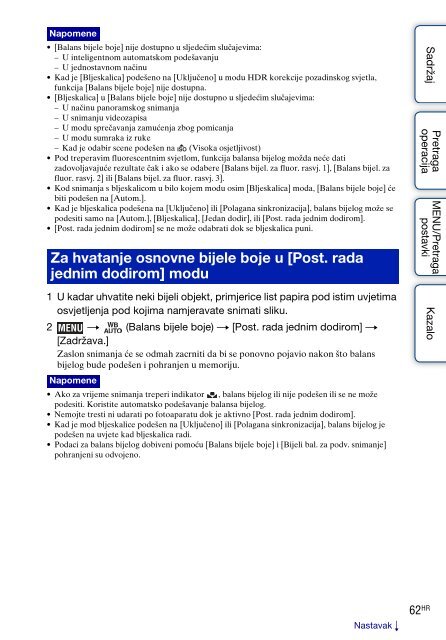 Sony DSC-TX7 - DSC-TX7 Istruzioni per l'uso Croato