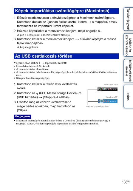 Sony DSC-TX7 - DSC-TX7 Istruzioni per l'uso Ungherese