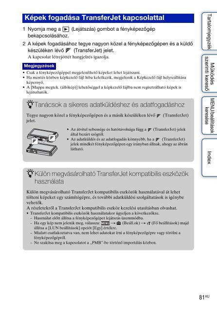 Sony DSC-TX7 - DSC-TX7 Istruzioni per l'uso Ungherese