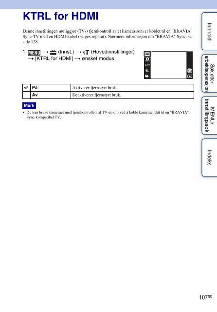 Sony DSC-TX7 - DSC-TX7 Istruzioni per l'uso Norvegese