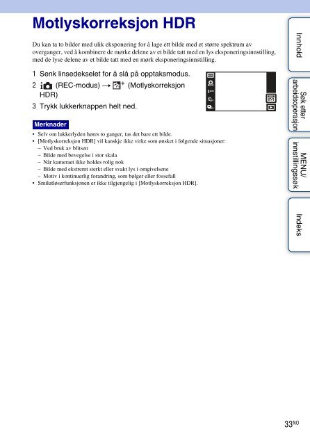 Sony DSC-TX7 - DSC-TX7 Istruzioni per l'uso Norvegese