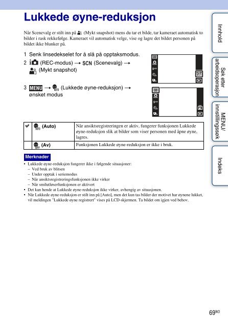 Sony DSC-TX7 - DSC-TX7 Istruzioni per l'uso Norvegese