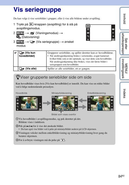 Sony DSC-TX7 - DSC-TX7 Istruzioni per l'uso Norvegese