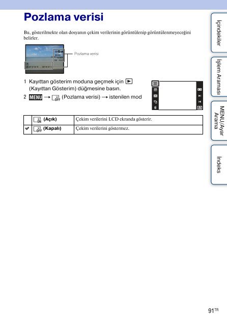 Sony DSC-TX7 - DSC-TX7 Istruzioni per l'uso Turco