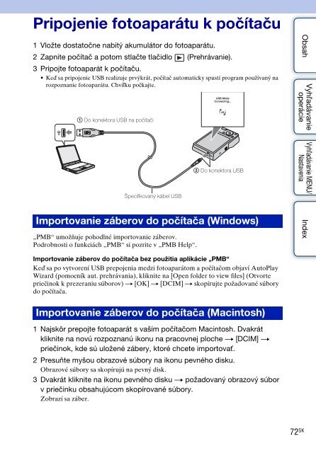 Sony DSC-S1900 - DSC-S1900 Istruzioni per l'uso Slovacco