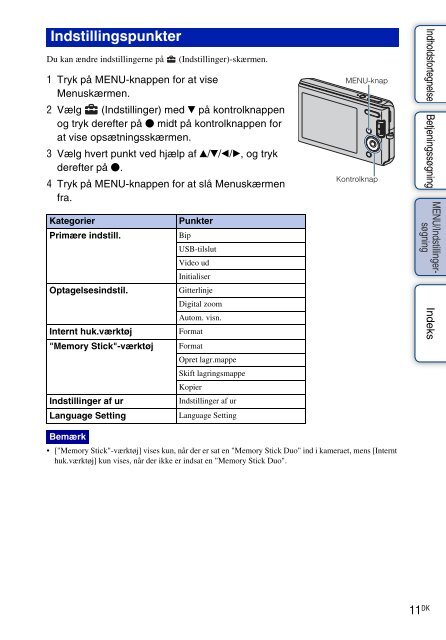 Sony DSC-W190 - DSC-W190 Istruzioni per l'uso Danese