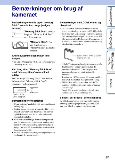 Sony DSC-W190 - DSC-W190 Istruzioni per l'uso Danese